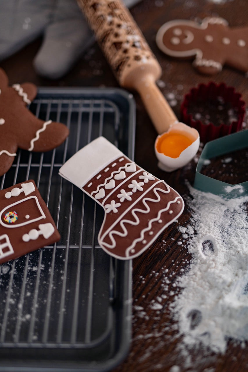 Large Gingerbread Stocking Clay Ornament