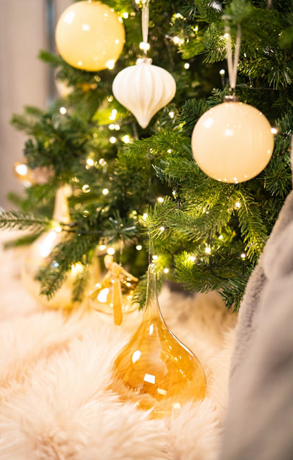 Extra Large Champagne Gold Teardrop Glass Ornament