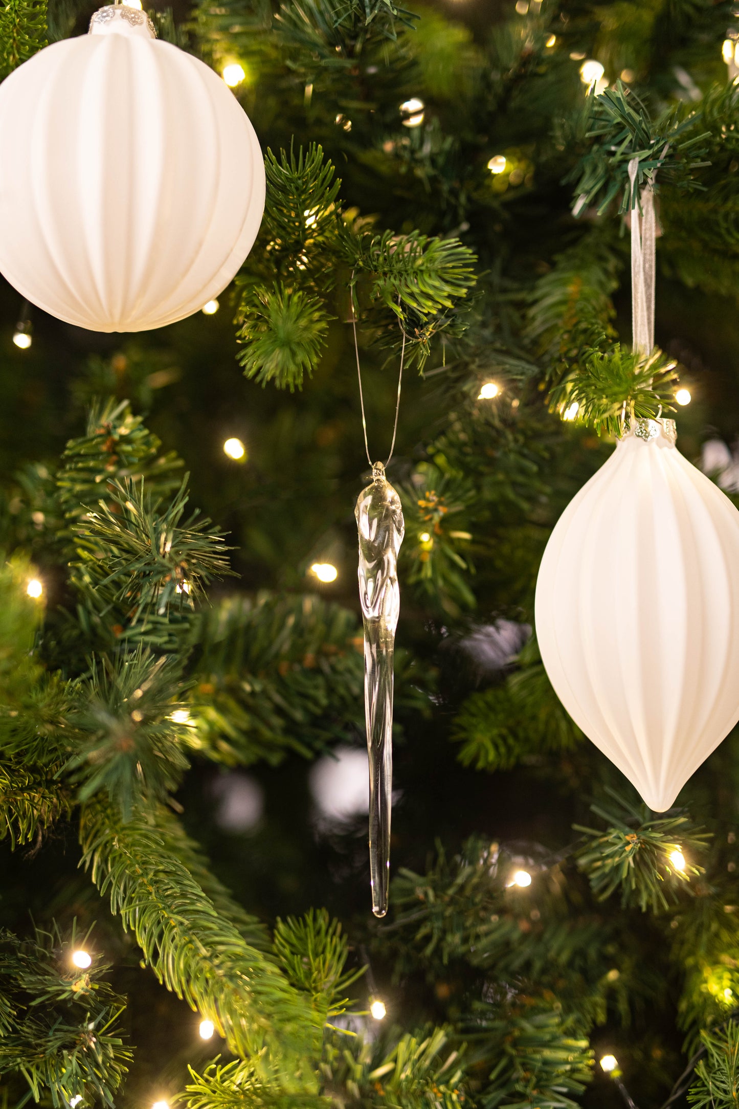 Clear Icicle Glass Ornament - Small