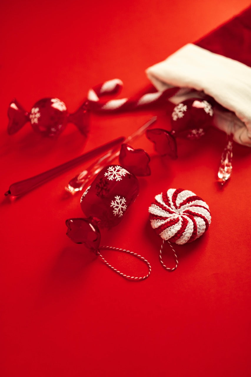 Red Icicle Glass Ornament - Small