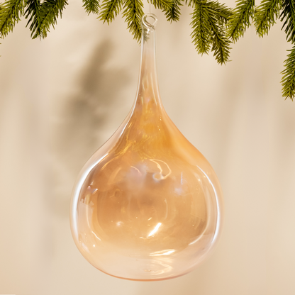 Extra Large Champagne Gold Teardrop Glass Ornament