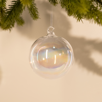 Clear Glass Bauble - Small Set of 9