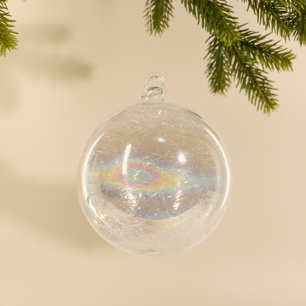 Clear Nest Glass Ball Ornament - Medium