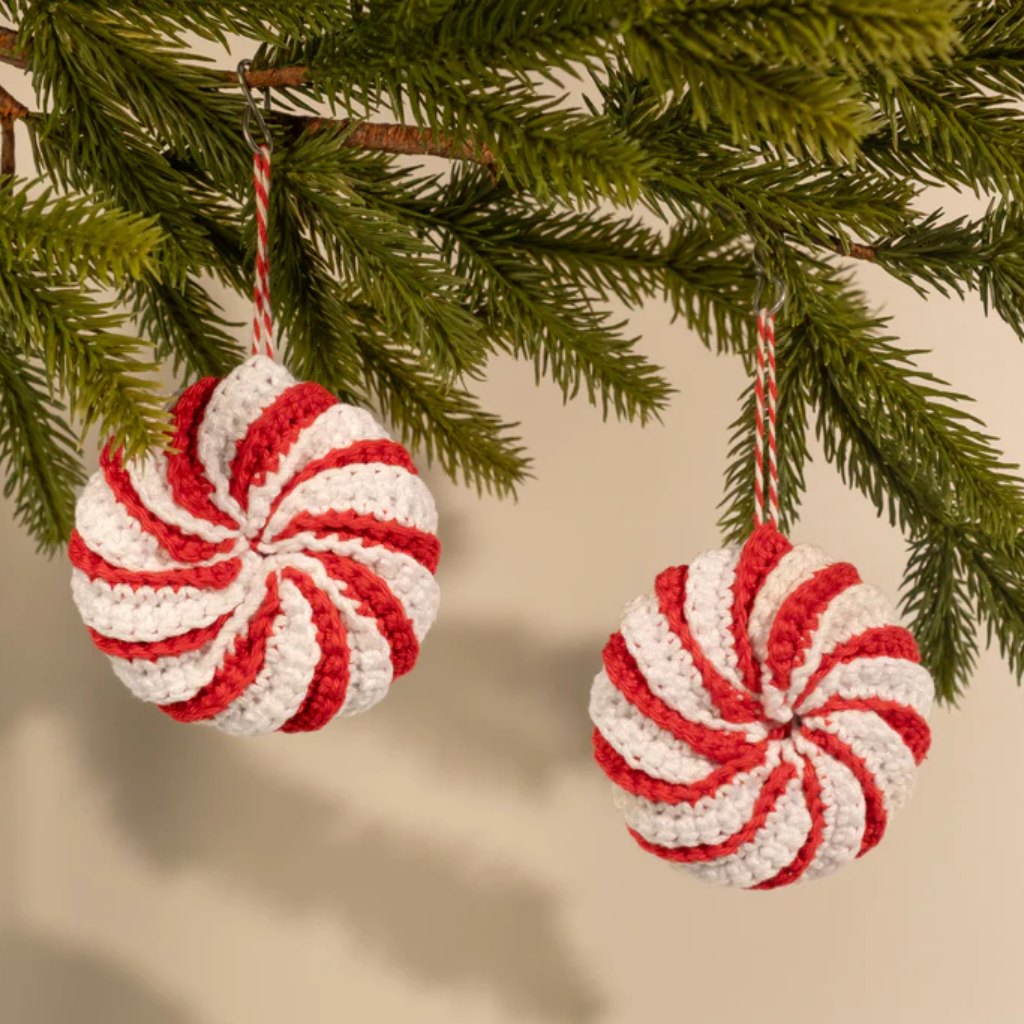 3 piece Crochet Mint Ornament