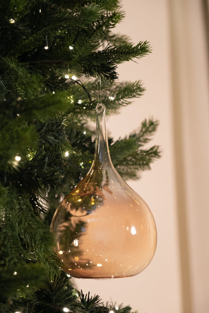 Extra Large Champagne Gold Teardrop Glass Ornament