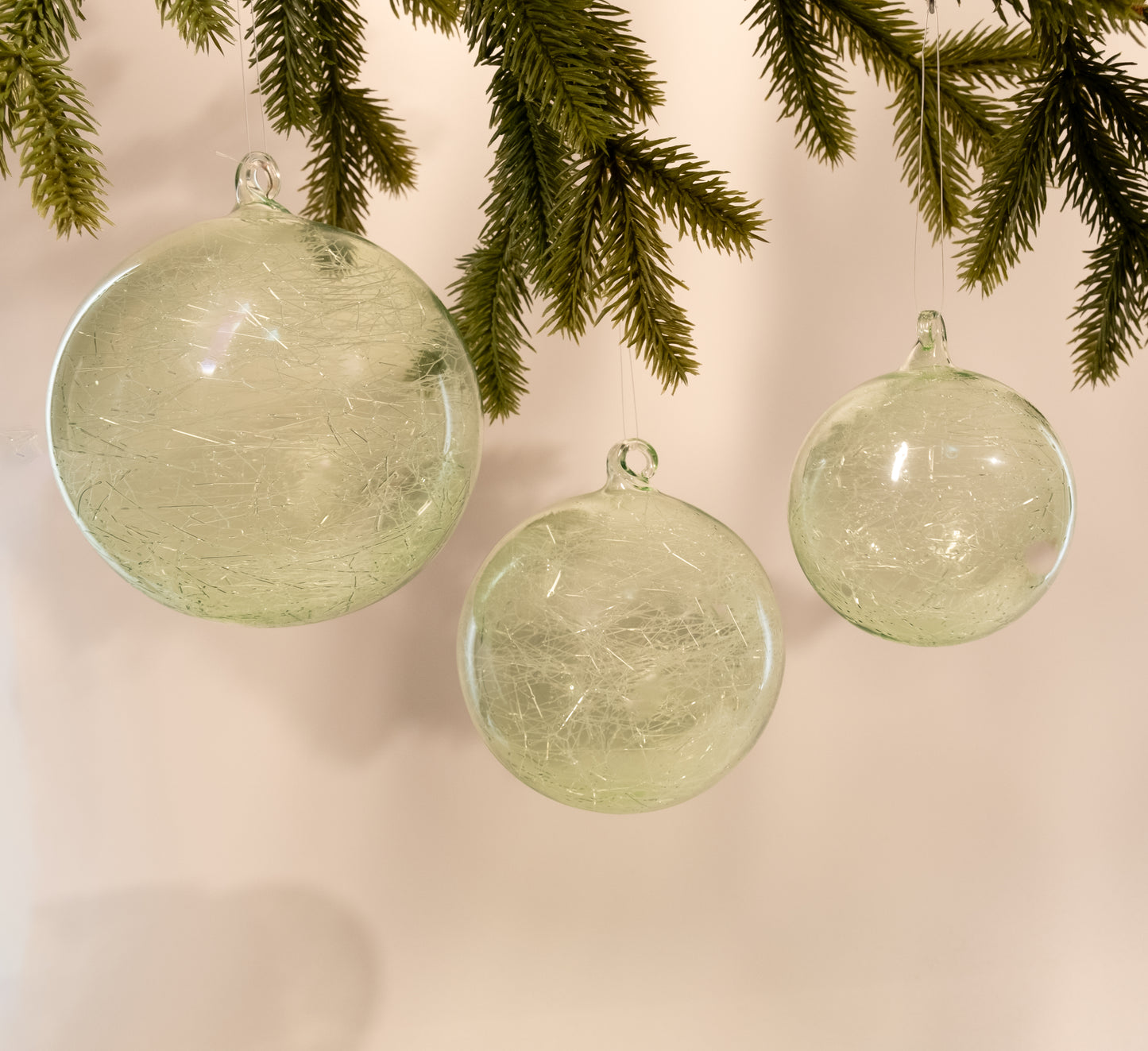 Emerald Green Nest Glass Ball Ornament - Large