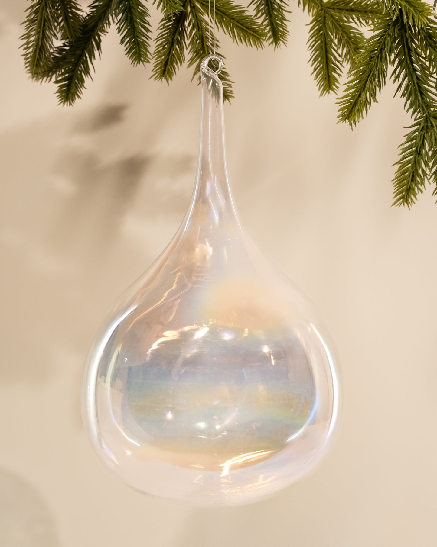 Extra Large Clear Teardrop Glass Ornament