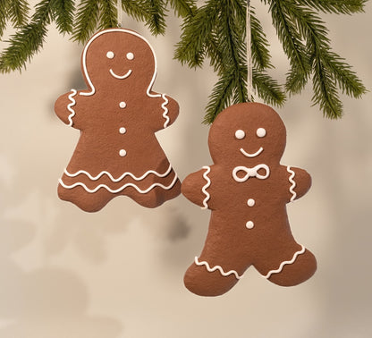 Large Gingerbread Woman Clay Ornament