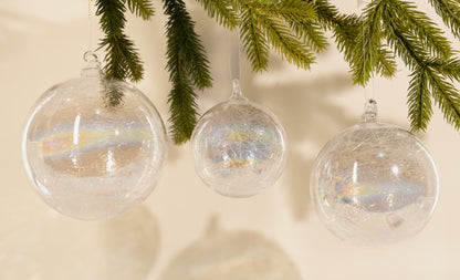 Clear Nest  Glass Ball Ornament - Small Set of 9