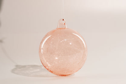 Pink Nest Glass Ball Ornament - Medium