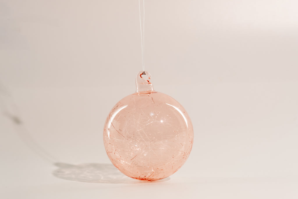 Pink Nest  Glass Ball Ornament - Small Set of 9