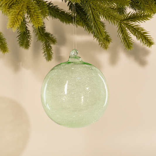 Emerald Green Nest Glass Ball Ornament - Medium