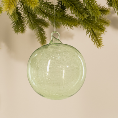 Emerald Green Nest Glass Ball Ornament - Small Set of 9