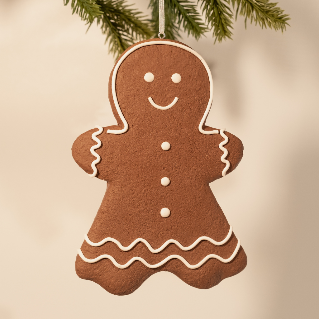 Large Gingerbread Woman Clay Ornament