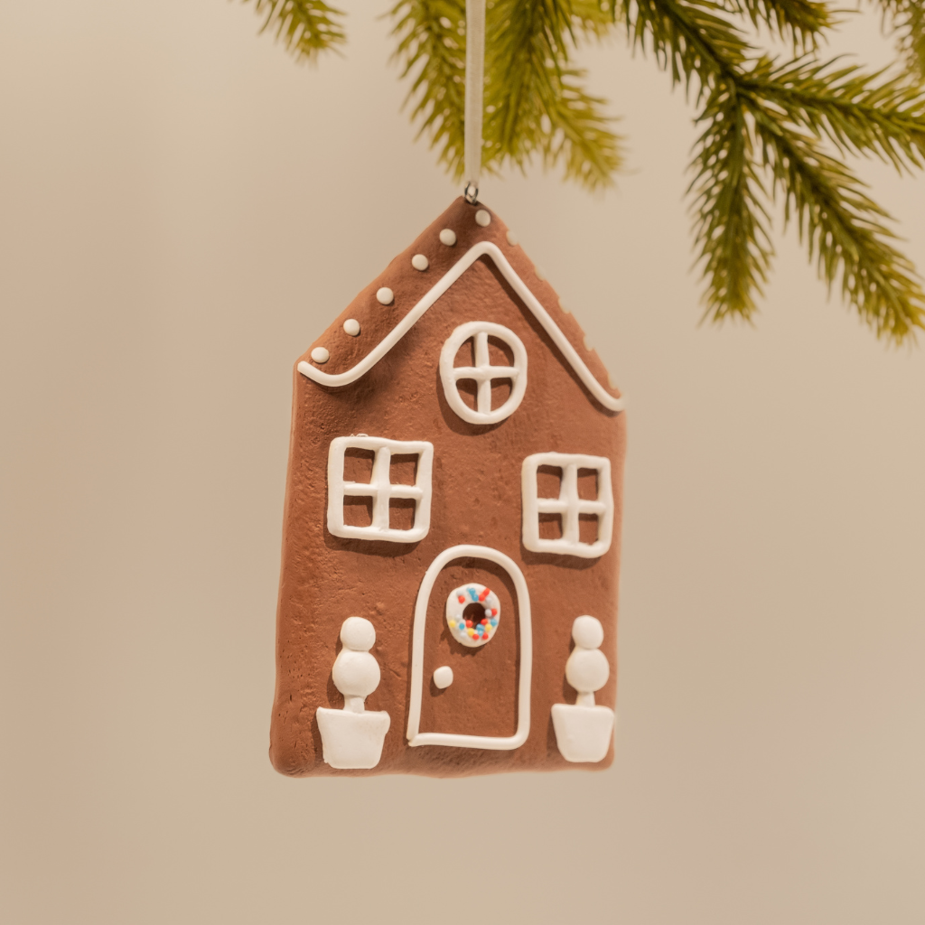 Large Gingerbread Home Clay Ornament