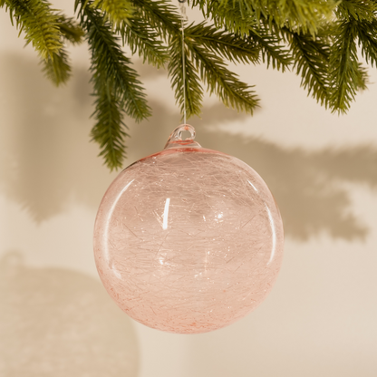 Pink Nest Glass Ball Ornament - Large