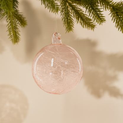 Pink Nest  Glass Ball Ornament - Small Set of 9