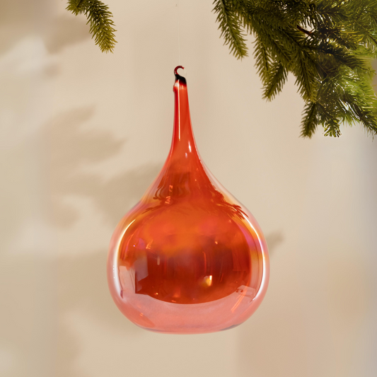 Extra Large Red Teardrop Glass Ornament